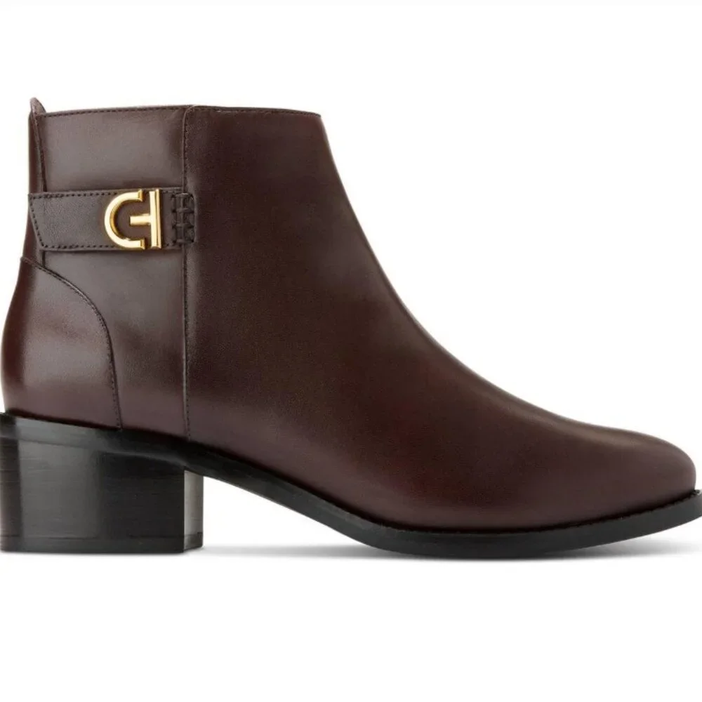 Cole Haan Womens Brown Zipper Booties. Size 8.5 - Picture 3 of 5